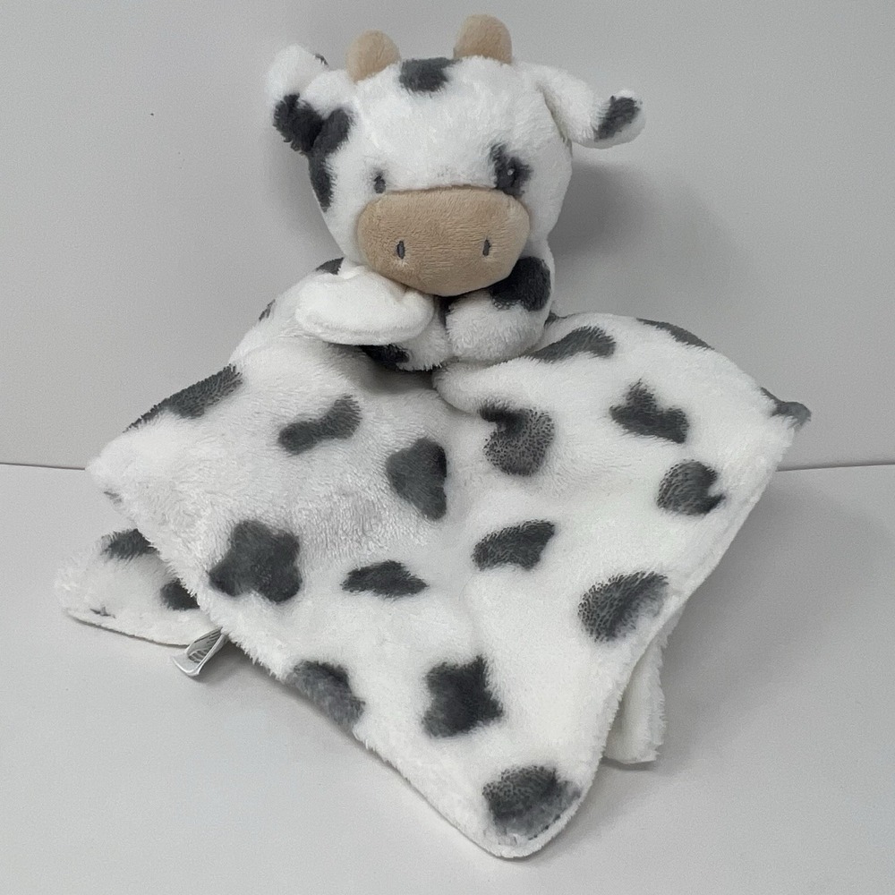 Carters White Gray Cow Baby Security Blanket Farm‎ Barn Lovey